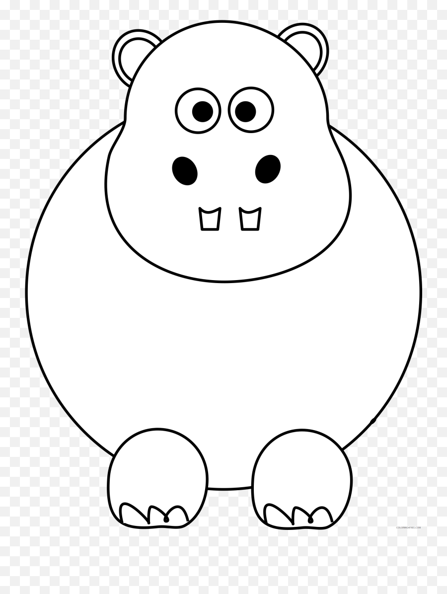 Hippo Outline Coloring Pages Hippo 4 - Kementerian Koperasi Dan Ukm Ri Emoji,Hippo Emoji