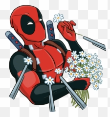 VK sticker 31 from collection Deadpool download for free Emoji