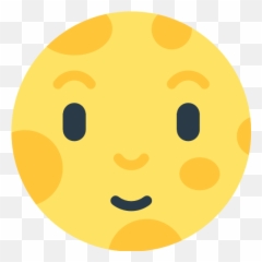 Full Moon With Face Emoji For Facebook - Surprins Png