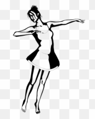 Female Dancer Sketch - Background Transparent Png Drawing Emoji