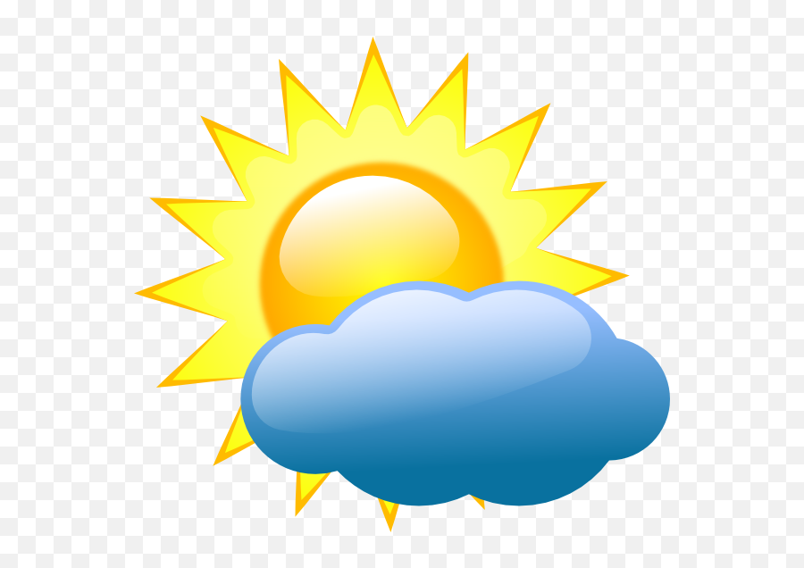 Summer Sun And Cloud Clip Art - Clip Art Weather Emoji,Emoji Weather