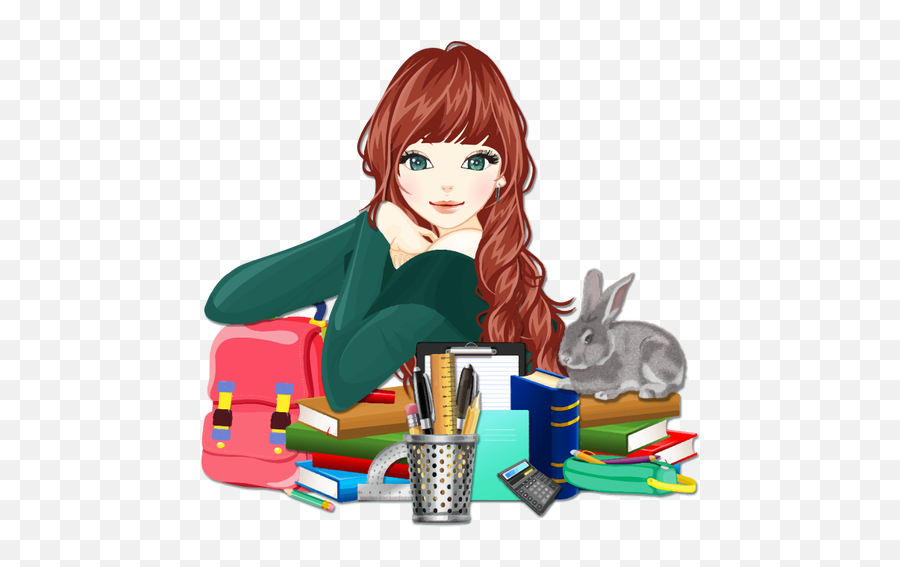 School Girl With Rabbit - School Emoji,Woman With Bunny Ears Emoji
