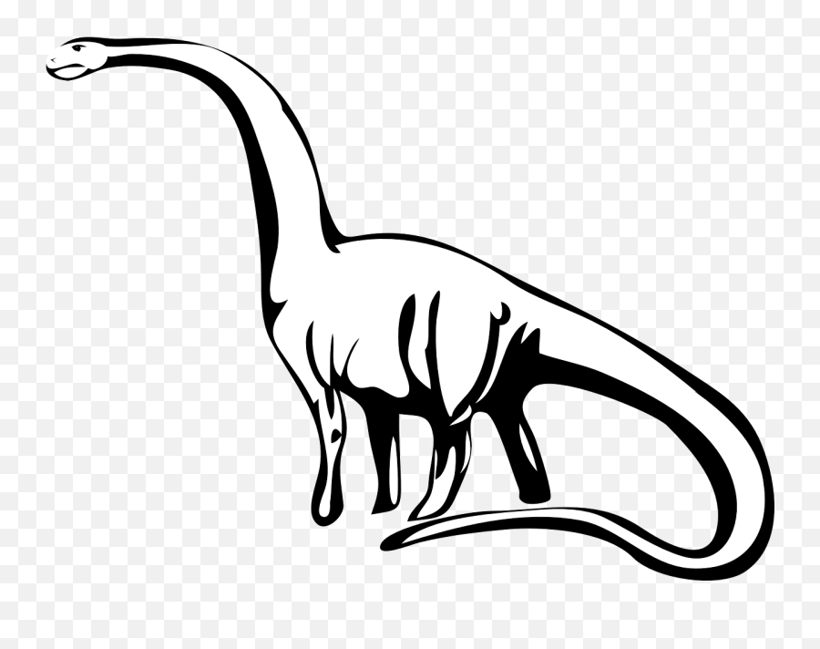Black And White Download Free Clip Art - Dinosaur Black White Emoji,Brontosaurus Emoji