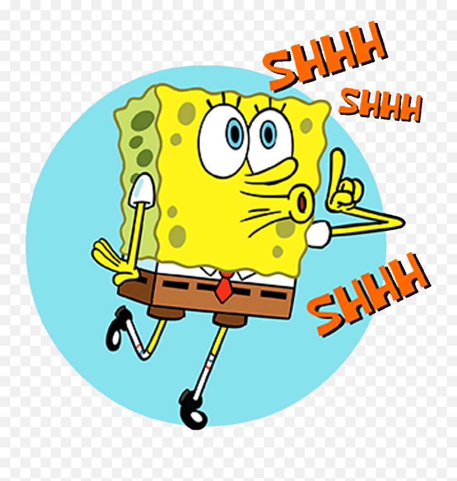 Shhh Gif Clipart - Spongebob Shh Gif Emoji,Shh Emoji