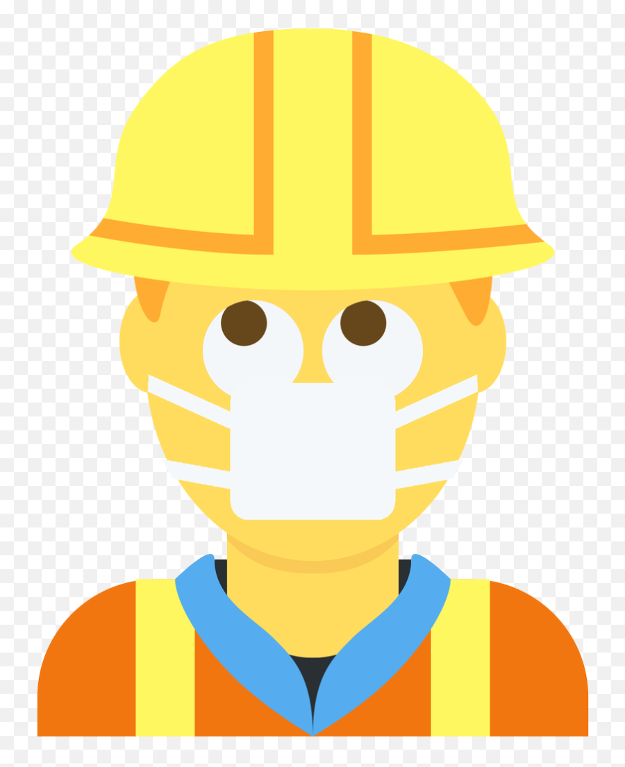 Emoji Face Mashup Bot On Twitter Construction Worker - Illustration,Emoji Hard On
