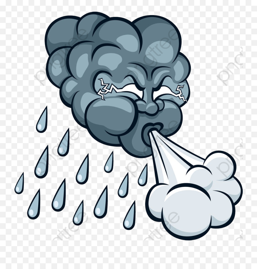 Hd Png Download - Storm Cartoon Emoji,Gust Of Wind Emoji