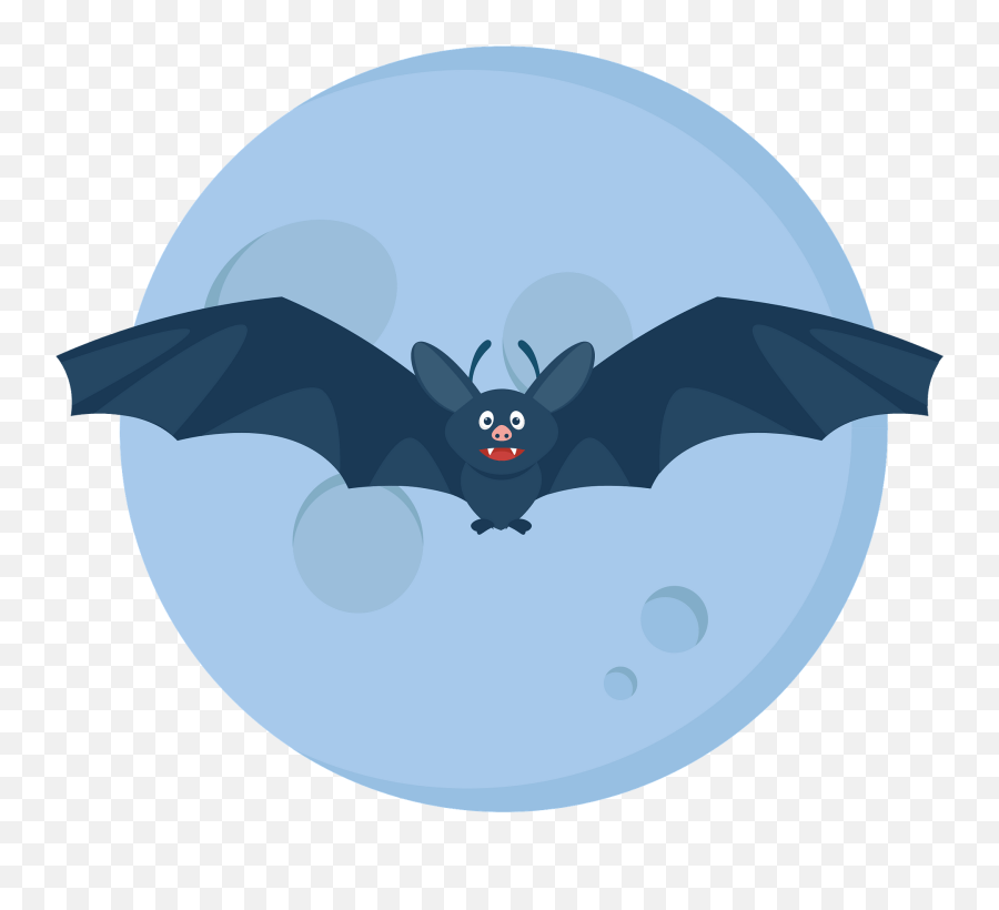 Vampire Bat Flying In Front Of The Moon - Cartoon Emoji,Bats Emoji