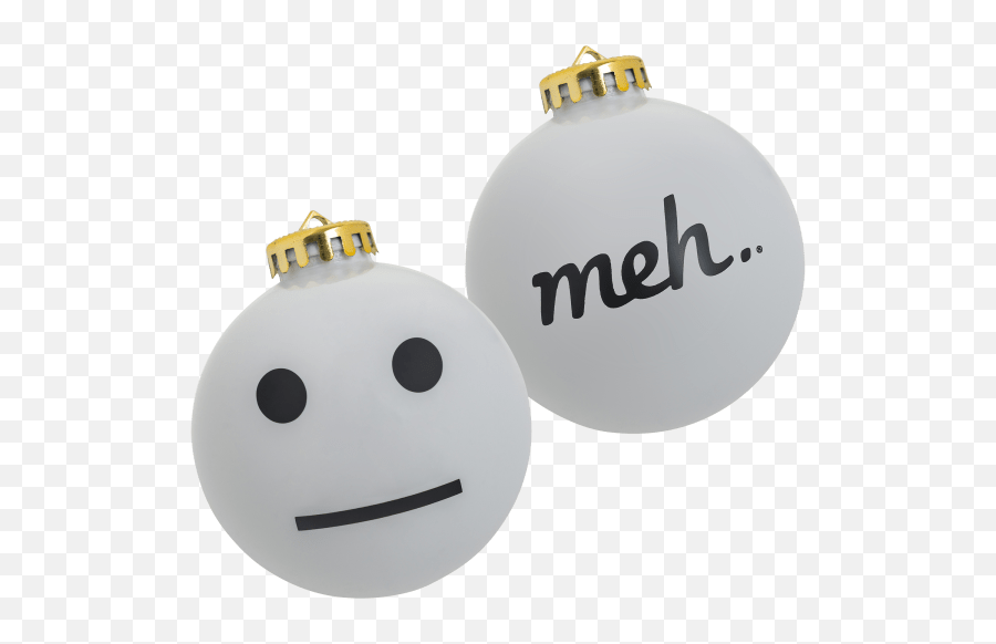 2 - Pack Meh Face Christmas Ornaments Happy Emoji,Meh Emoticon