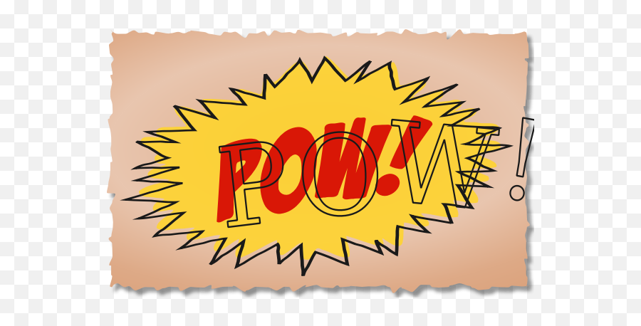 Vintage Comic Pow Sound Effect With Overlay Writing - Paper Emoji,Question Mark In Box Emoji