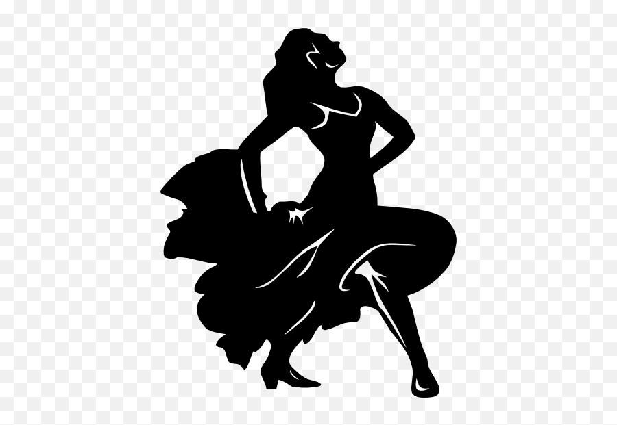 Female Flamenco Dancer Sticker - Latin Dancing Girl Silhouette Emoji,Flamenco Dancer Emoji
