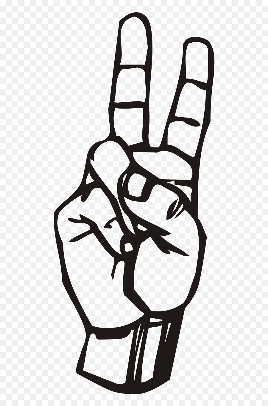 Hand Fingers Raised Two Symbol - Sign Language Letter V Emoji,Rock And Roll Hand Emoji