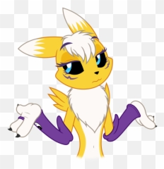 Confused Clipart Shrug - Renamon Emoji