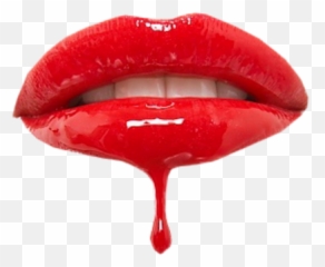 Png Transparent Zipped Lips - Red Dripping Emoji