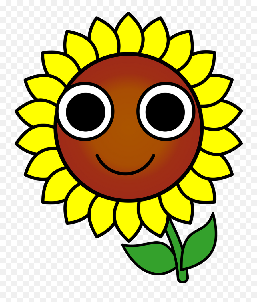 Happy Sunflower Clipart Pictures - Happy Sunflower Drawing Emoji,Dancing Turkey Emoticon
