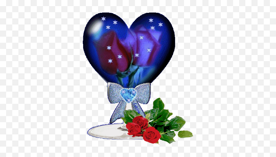 Animated Roses And Hearts - Love Heart Animated Flowers Emoji,Roses Emoticon