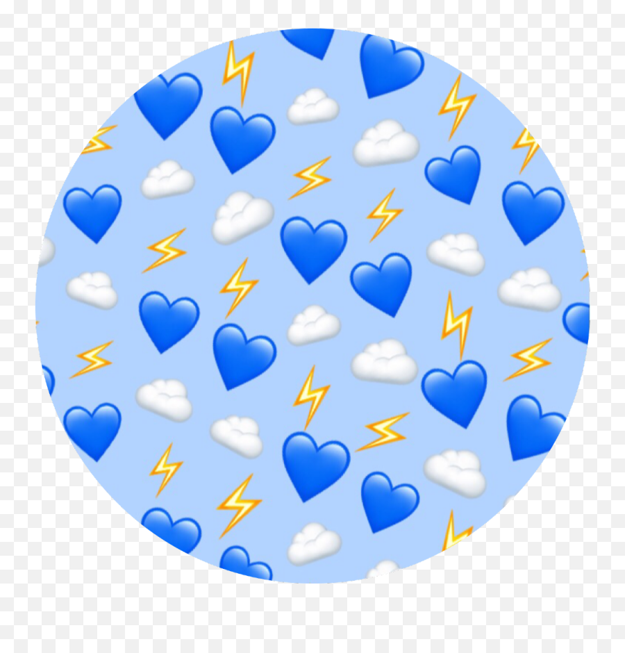 Blue Clouds Cloud Hearts Heart Emoji Yellow Whi - Clip Art,Cloud Emoji Png