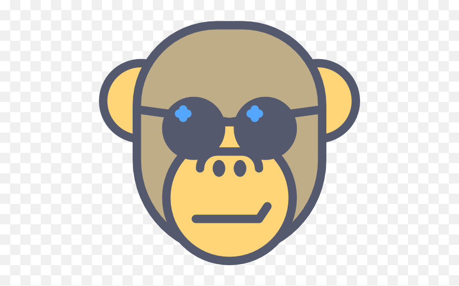 Monkey - Animals With Bored Cartoon Emoji,Monkey Emoticon