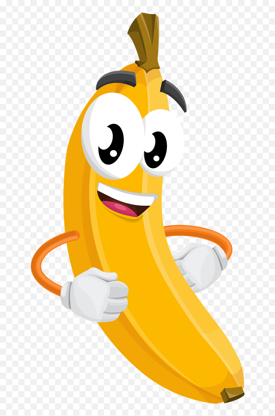 Eyes Mouth Happy Fruit Fun Smile - Banana Cartoon Png Emoji,Vegetarian Emoji