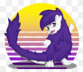 Retro New Wave Sun In The Background - Cartoon Emoji