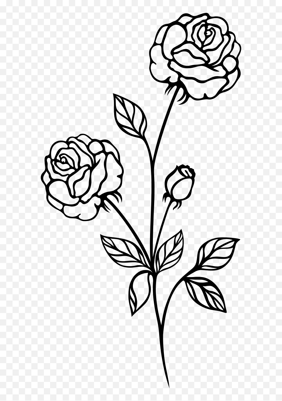 Rose Clipart Black And White - Rose Clipart Black And White Emoji,White Rose Emoji