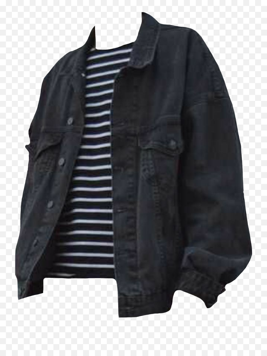 Jacket Black Stripedshirt Shirt - Black Clothes Png Aesthetic Emoji,Boy Emoji Outfit
