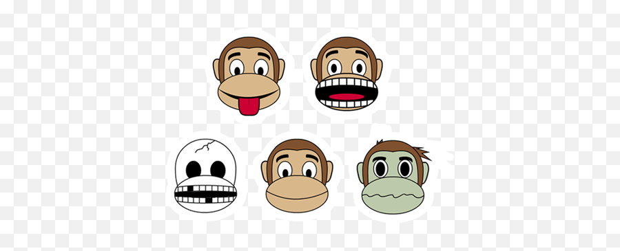 Monkey Emoji 2 - Micro Stickers,Monkey Emoji