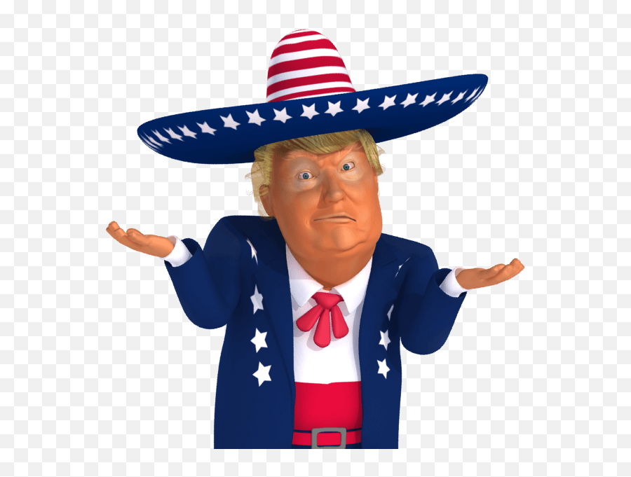 Trumpstickers Shoulder Shrug Mexican Trump Caricature - Donald Trump Doing The Floss Emoji,Shoulder Shrug Emoji