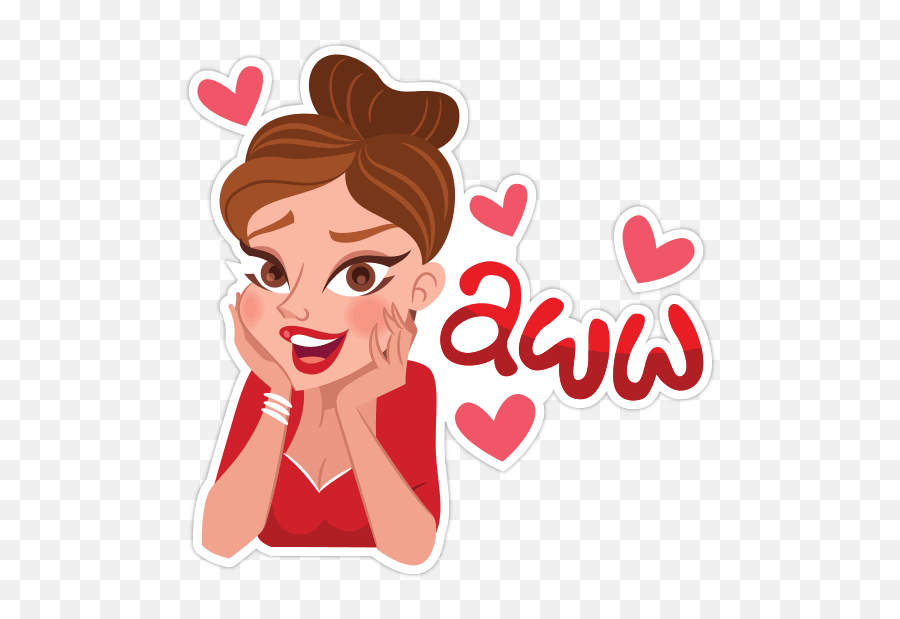 Girl Moods - Hike Girl Sticker Png Emoji,Aww Emoticons