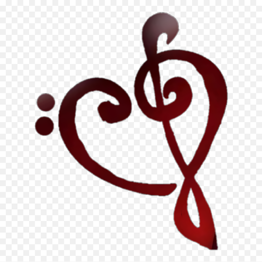Heart Music Trebleclef Bassclef - Illustration Emoji,Bass Clef Emoji