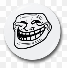 Meme Troll Face Badge - Funny Smiling Emoji