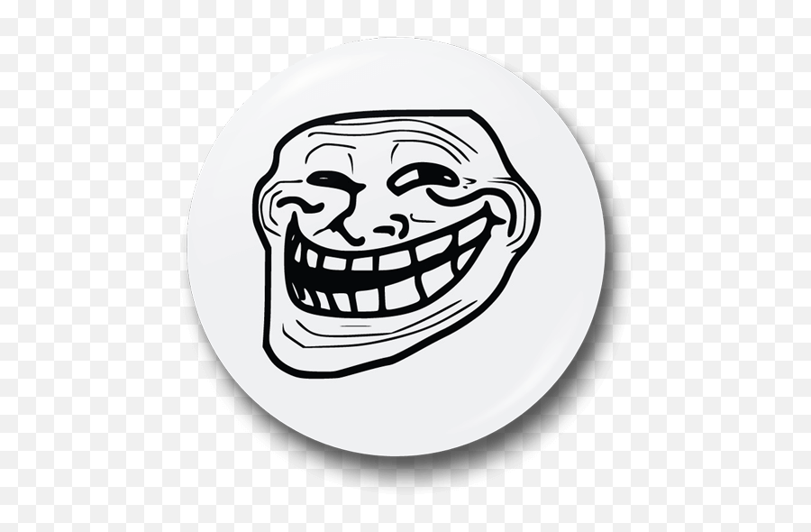 Meme Troll Face Badge - Funny Smiling Face Meme Emoji,Meme Face Emoticon