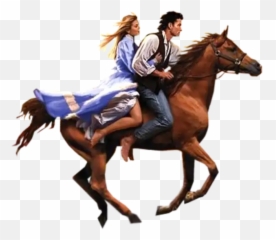 Ftestickers People Dear Double Horse - Riding Couple Black Emoji