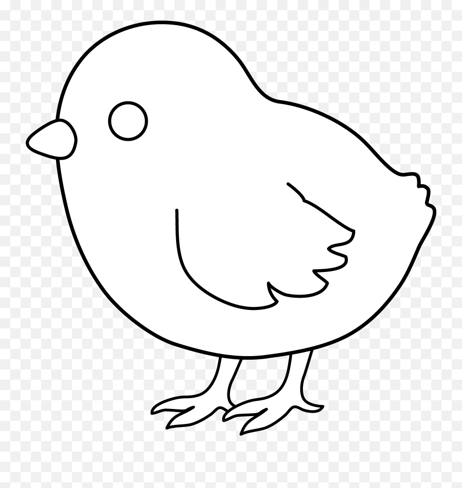 Baby Chick Line Art - Outline Chick Clipart Black And White Emoji,Baby Chicken Emoji