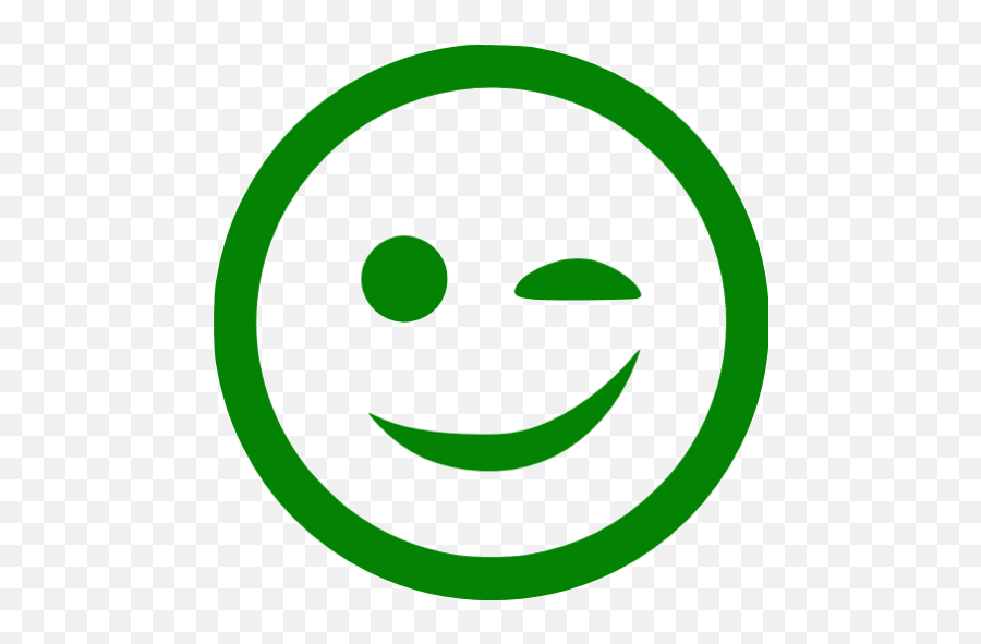 Green Wink Icon - Free Green Emoticon Icons Green Happy Smile Emoji,Wink Face Emoji