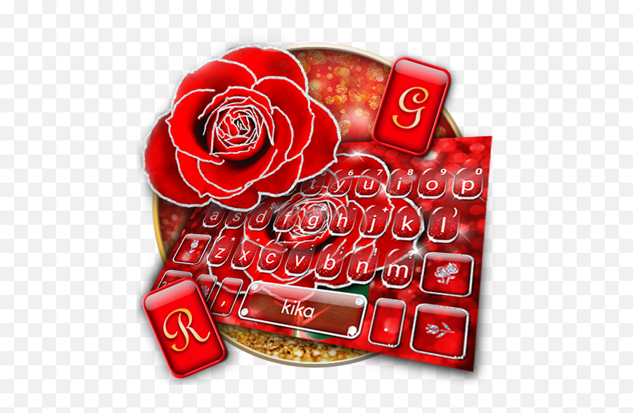 Silver Glitter Red Rose Keyboard Theme U2013 Aplikace Na Google Play - Garden Roses Emoji,Roses Emoticon