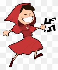 Little Red Riding Hood Against Fascism Vector Illustration - Cartoon Red Riding Hood Emoji,Unicorn Emoji