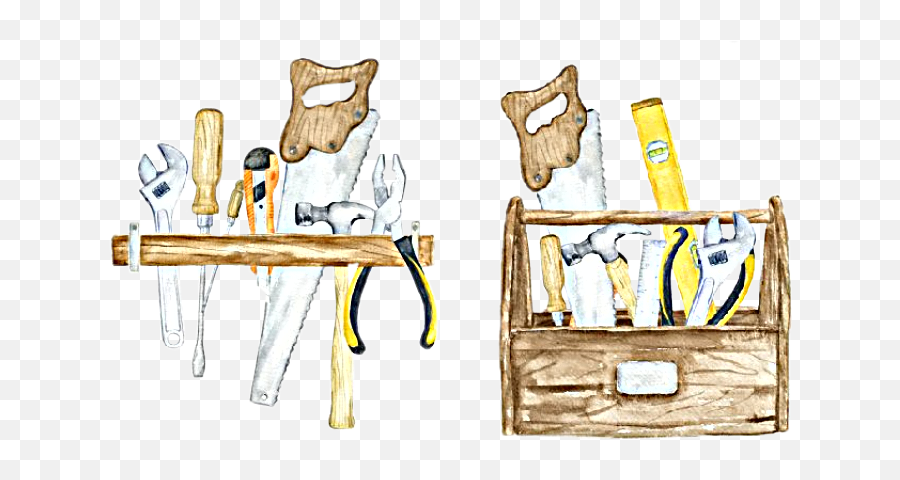 Watercolor Tools Toolbox Tool Working - Watercolor Tools Clipart Emoji,Screwdriver Emoji