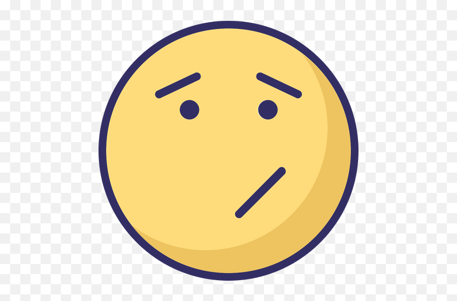 Sad Emoji Icon Of Colored Outline Style - Smiley,Wondering Emoticon
