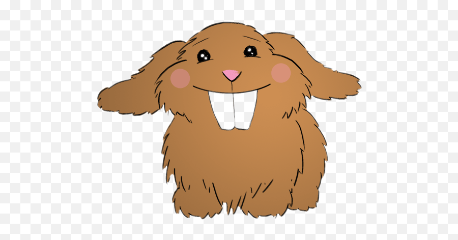 Brown Beaver Sticker Picsart Challenge - Cartoon Rabbit With Teeth Emoji,Beaver Emoji