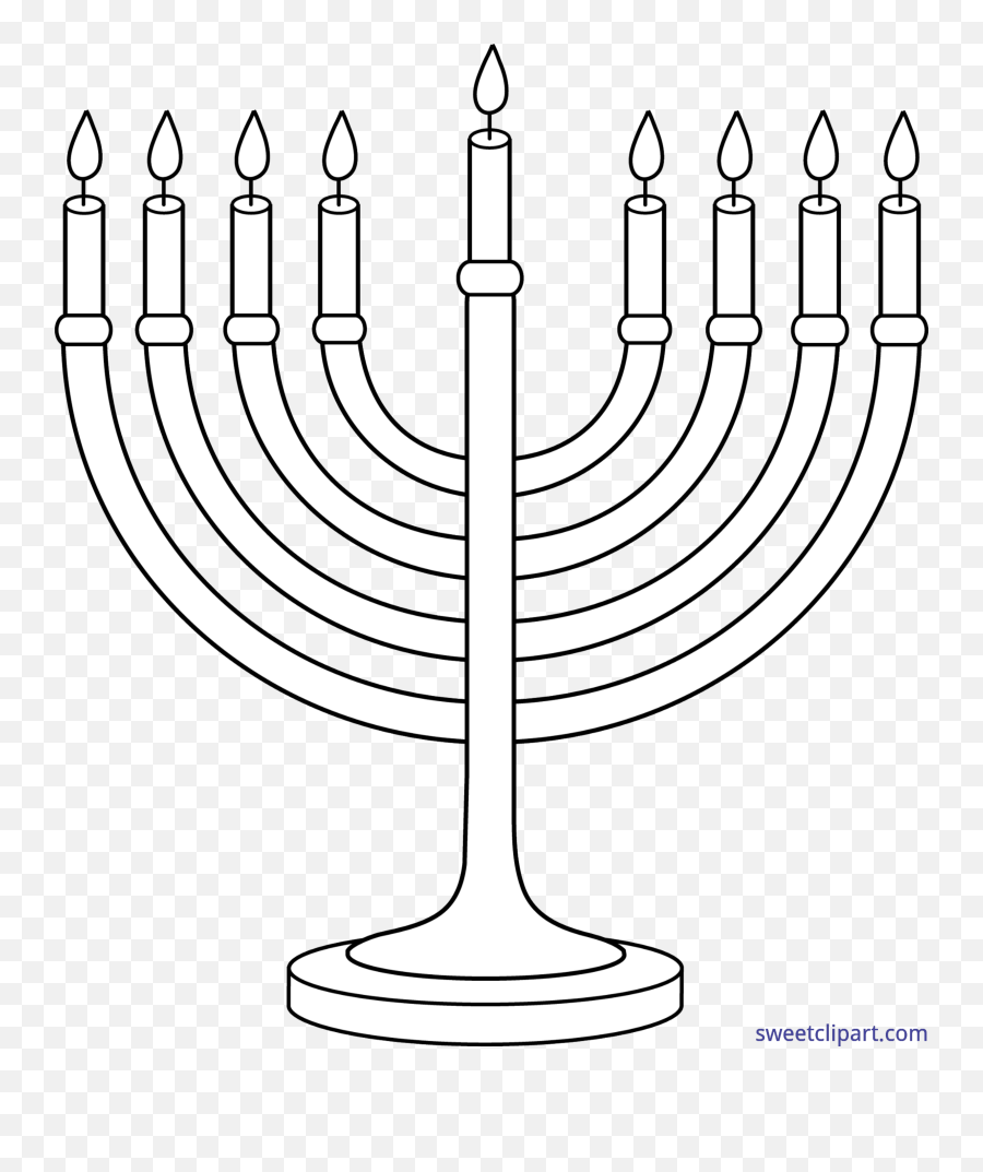 Menorah With Candles Transparent Png - Menorah Clipart Black And White Emoji,Hanukkah Menorah Emoji