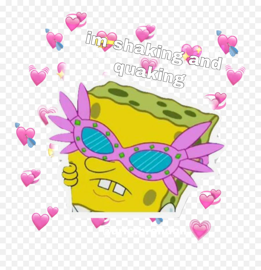 Shaking Quaking Sticker By Råñdømêdïtš Spongebob Meme Stickers Emoji