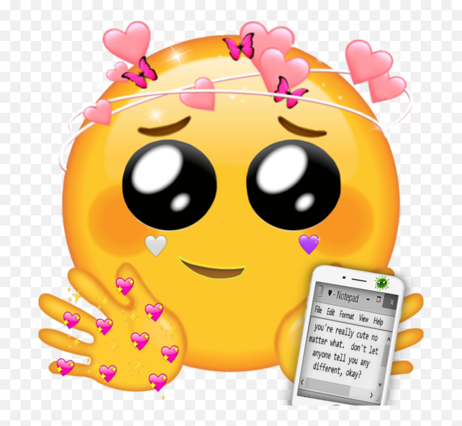 Emoji Cute Emojiedit Sticker - Happy,Emoji Notepad