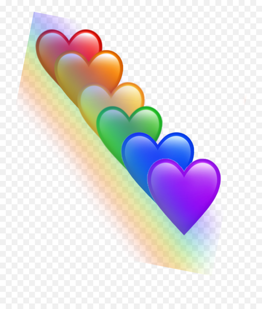 Rainbow Tecza Heart Sticker - Vertical Emoji,Rainbow Heart Emojis