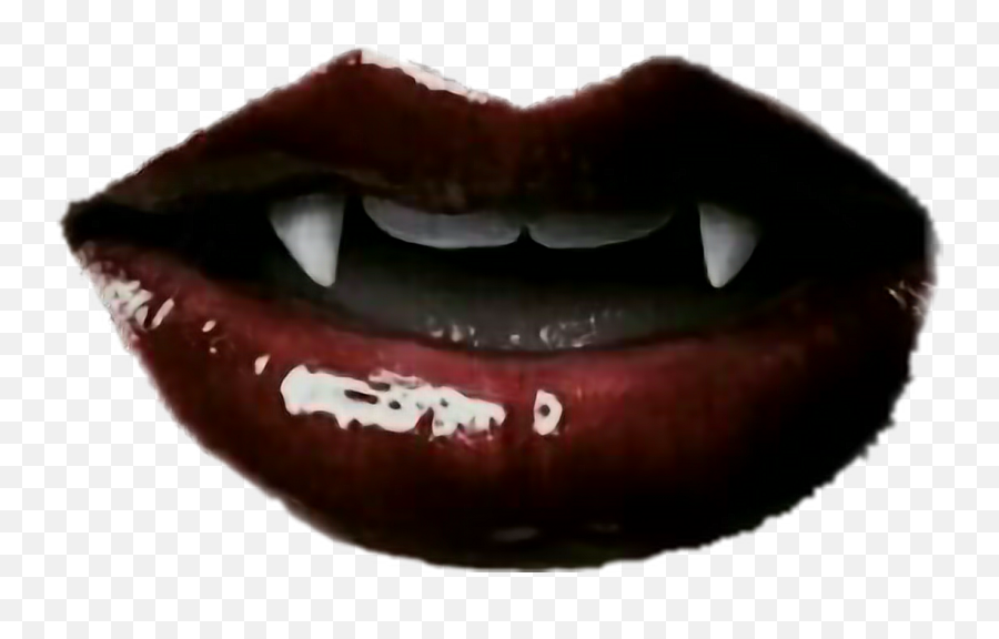 Vampire Fangs Lips Redlips Lipstick - Transparent Vampire Mouth Png Emoji,Vampire Teeth Emoji