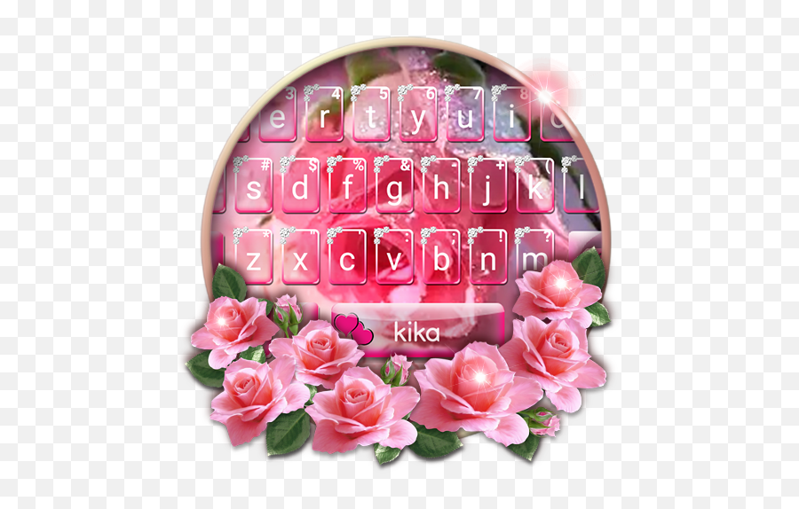 Download Pink Rose Heart Keyboard Theme - Transparent Background Pink Roses Png Emoji,Black Rose Emoji Copy And Paste
