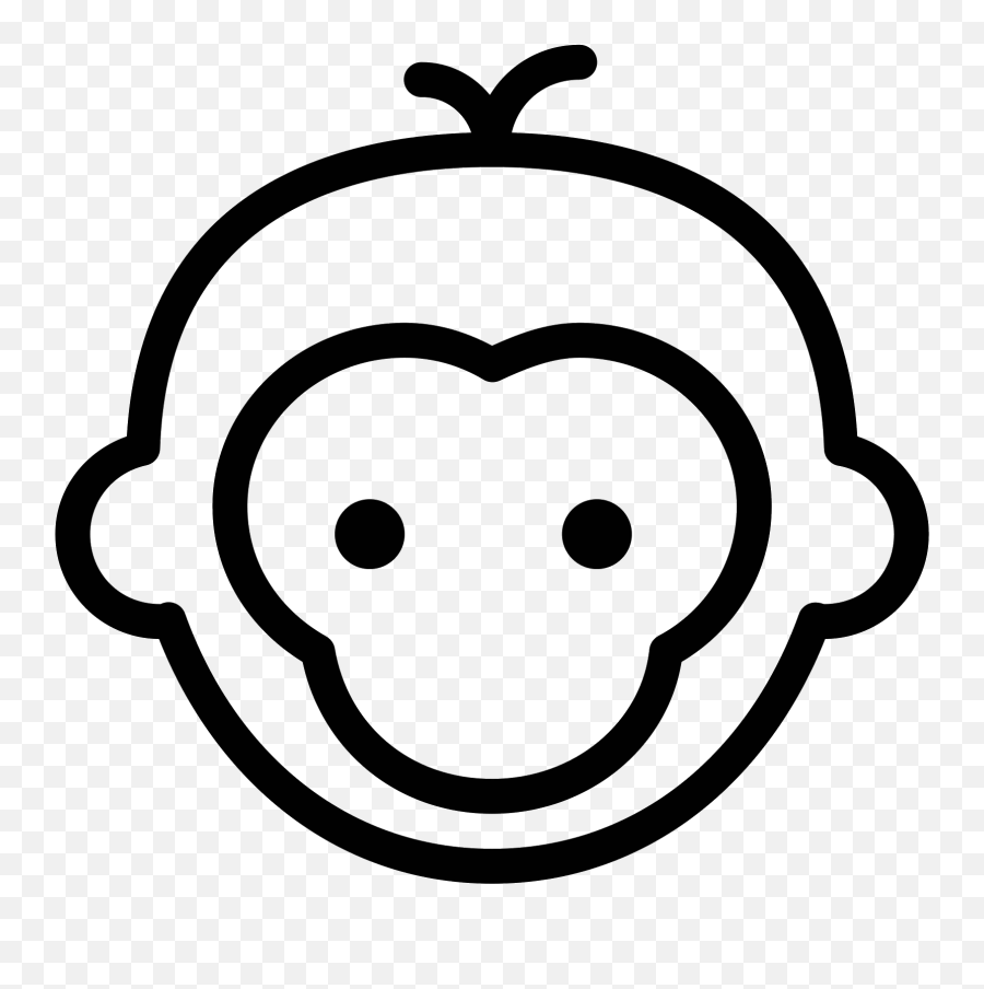 Monkey Ears Png Clip Black And White - Monkey Black Icon Png Emoji,Monkey Emoji Covering Mouth