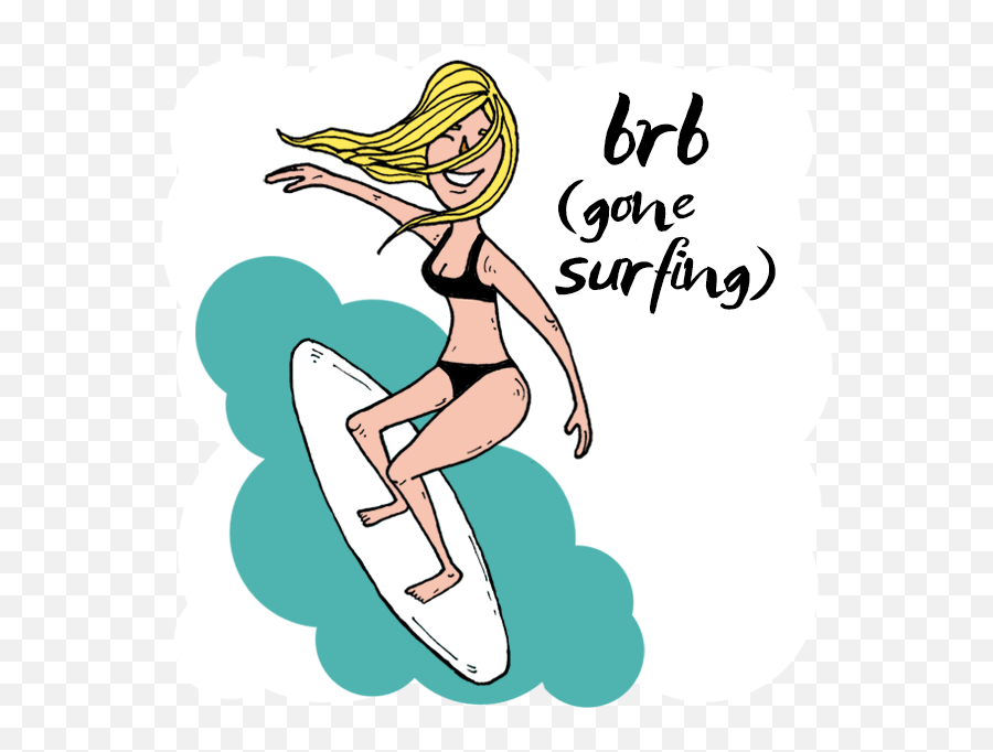 Just Surfing Stickers Pack By Stefanos Kofopoulos - Cartoon Emoji,Surfer Emoji