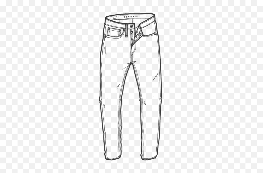 Drawing Shorts Pants Crease Transparent - Jeans Clipart Black And White Emoji,Emoji Pants For Guys