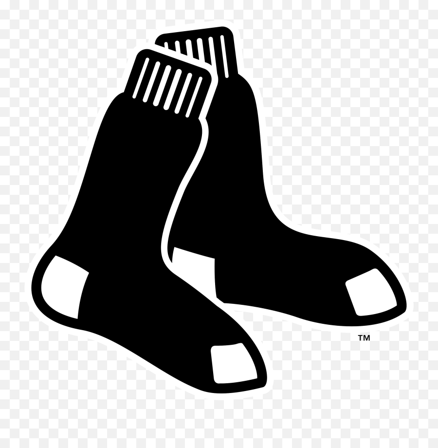 Clipart Boston Red Sox Socks - Boston Red Sox Logo Black And White Emoji,Black Emoji Socks