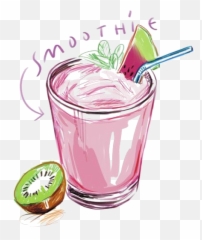 Download Hd Smoothie Juice Milkshake Cocktail Plant Milk - Smoothie Watercolor Emoji,Milkshake Emoji